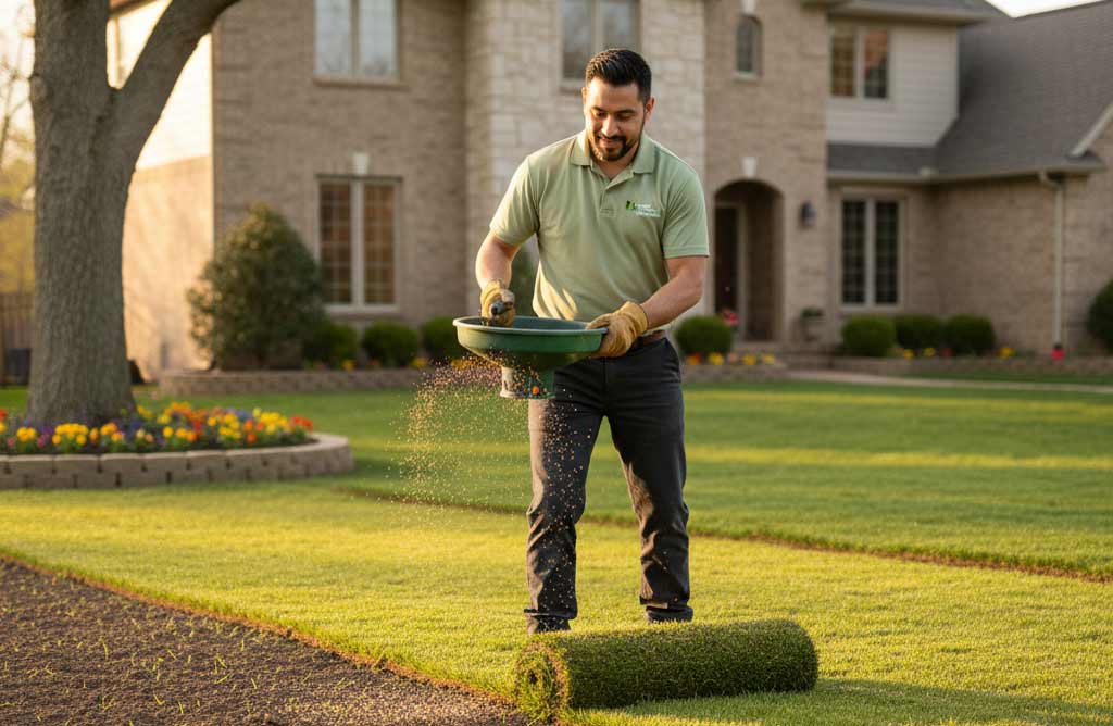 Professional lawn seeding and sod installation Orem Utah - New lawn installation services